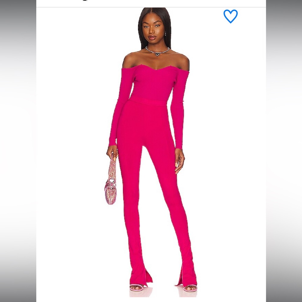 REVOLVE Long Sleeve Magenta V-Neck Bodysuit
